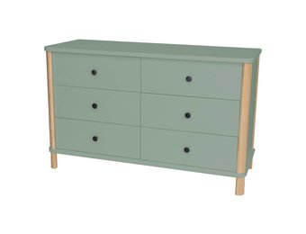 Ashme Ladekast in Saliegroen | 6 Lades | Essenhout & MDF | FSC-gecertificeerd