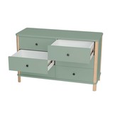 Ashme Ladekast in Saliegroen | 6 Lades | Essenhout & MDF | FSC-gecertificeerd