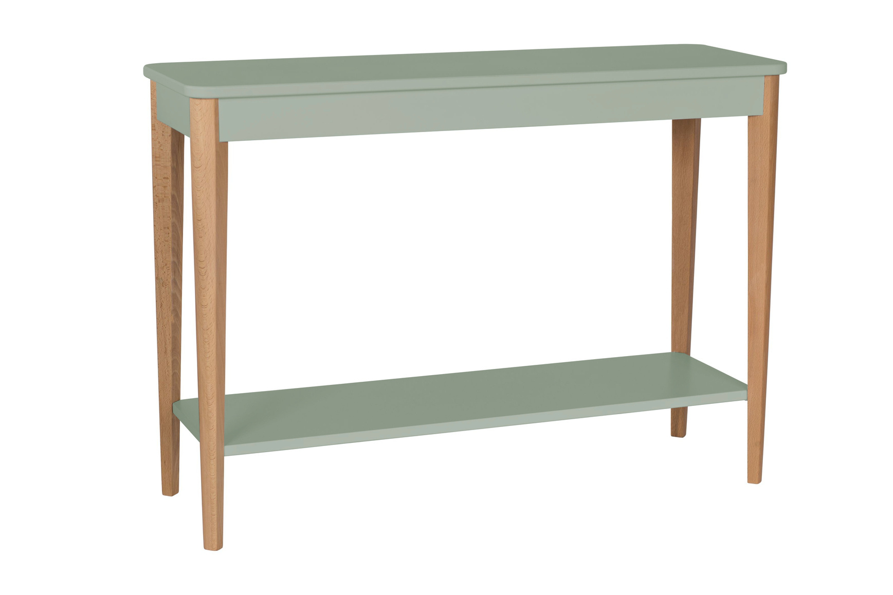 Ashme Consoletafel - Essenhout & gelamineerd MDF - Saliegroen - 105 cm breed
