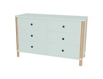 Ashme Ladekast in Vluchtige Munt | 6 Lades | Essenhout & MDF | 70x114x45cm