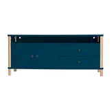 Ashme TV Meubel - Petrolblauw | 140x45x60 cm | Essenhout & MDF