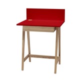 Ashwood schrijftafel Luka, rood gelakt met lade - 65x75x50cm - FSC gecertificeerd