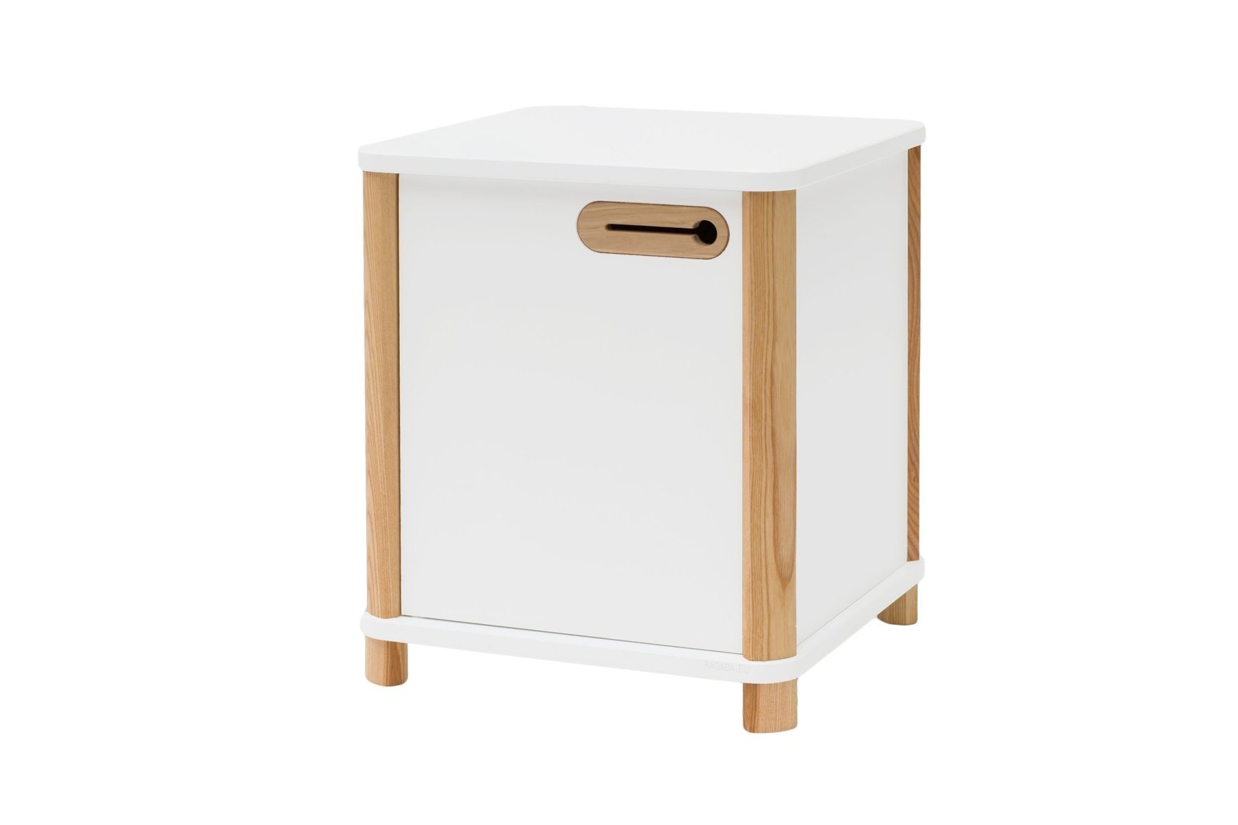 Ashme witte bureaukast 42x42x48cm van gelamineerd MDF & essenhout, FSC gecertificeerd