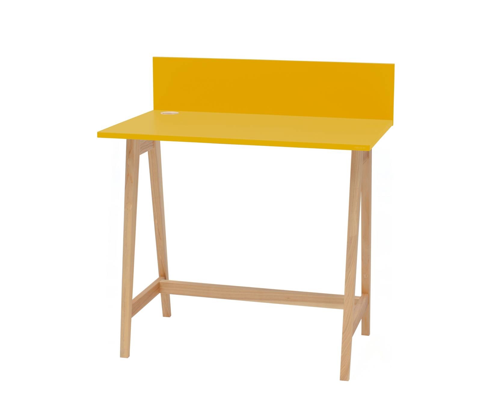 Ashwood Schrijftafel Luka | 85cm breed | Bezem geel | Essenhout poten