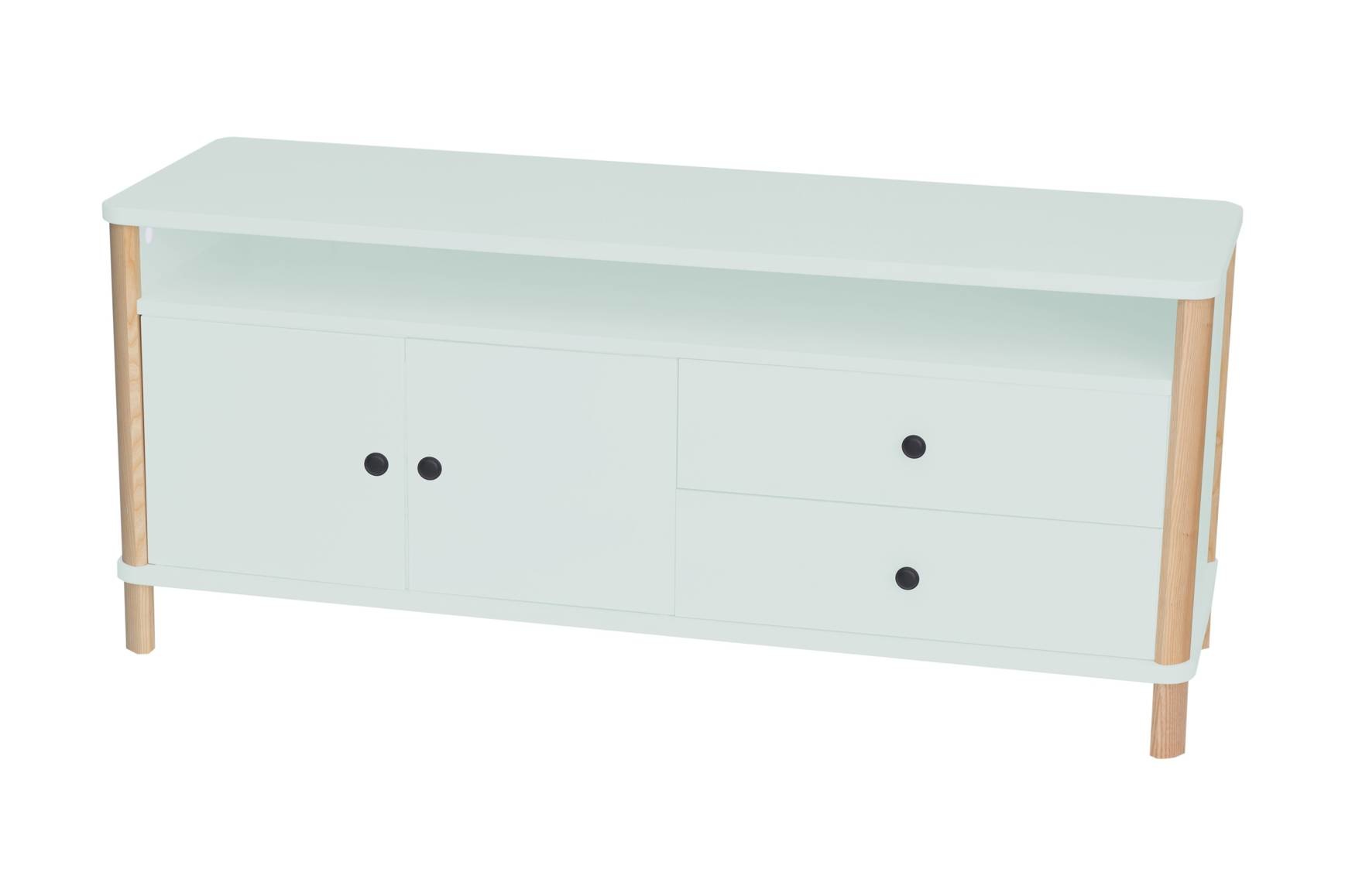 Ashme TV-standaard in Vluchtige Munt | 140cm Breed | Essenhout & MDF | FSC-gecertificeerd