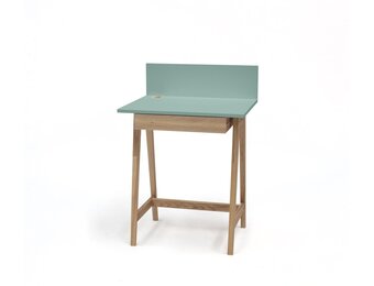 Ashwood Luka schrijftafel - Muntkleurig, 65x75x50 cm, Essenhout poten, FSC100% gecertificeerd