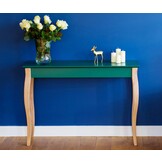 Bijzettafel Lillo - 105x35x74 cm - natuurlijk beukenhout poten - zacht blauw