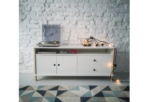 Ashme TV-meubel | 140cm breed | Wit Essenhout & MDF