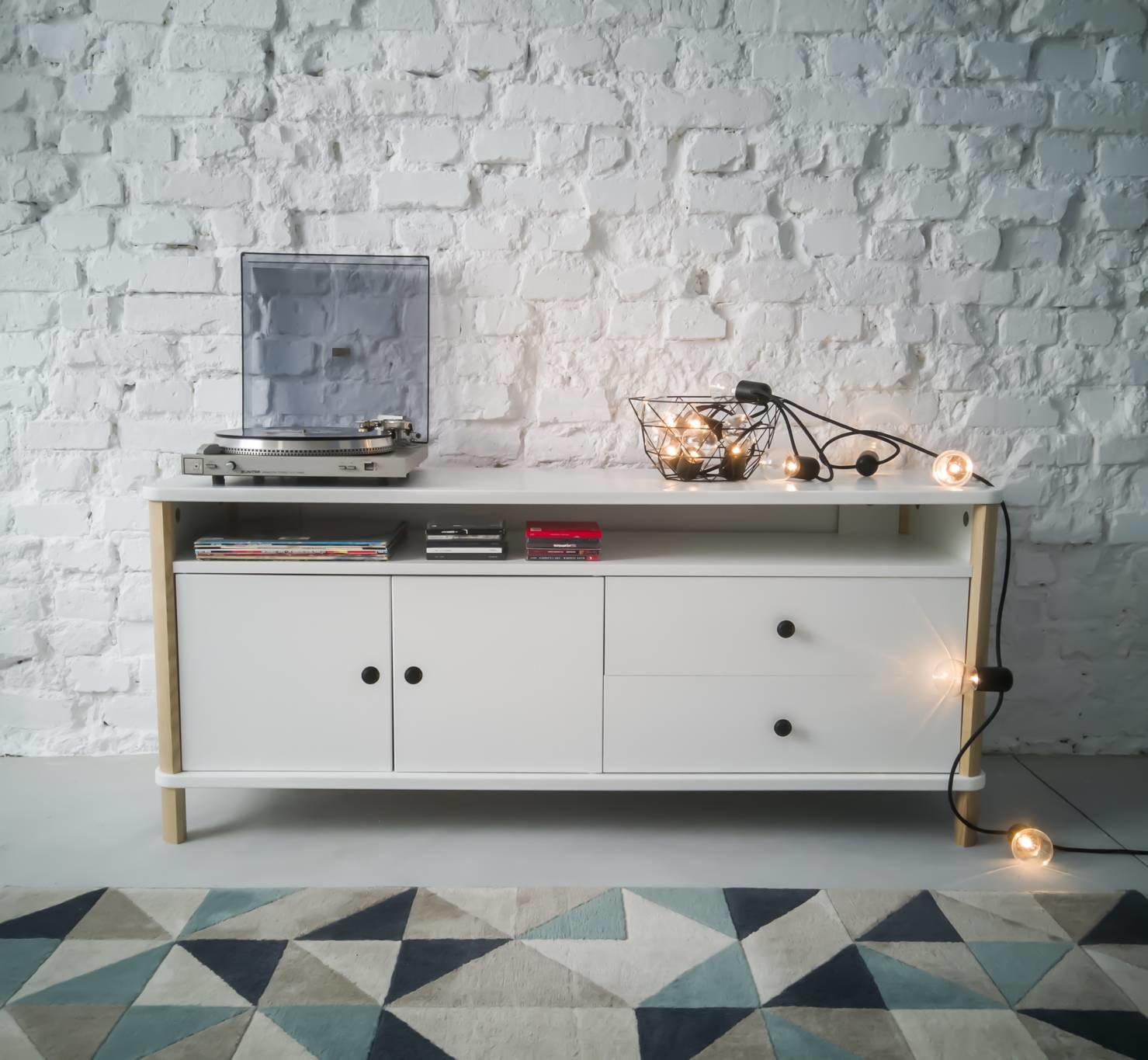 Ashme TV-meubel | 140cm breed | Wit Essenhout & MDF