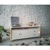 Ashme TV-meubel | 140cm breed | Wit Essenhout & MDF