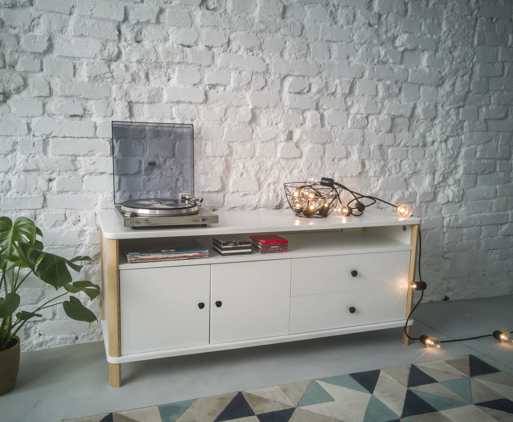 Ashme TV-meubel | 140cm breed | Wit Essenhout & MDF