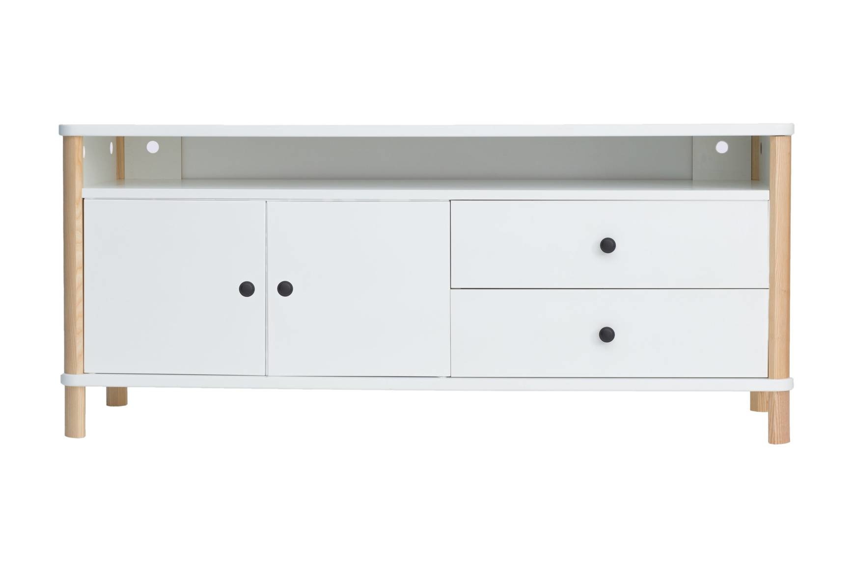 Ashme TV-meubel | 140cm breed | Wit Essenhout & MDF