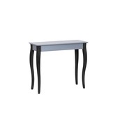 Bijzettafel Lillo - Donkergrijs betongrijs, zwarte poten, 85x35x74 cm (FSC gecertificeerd)