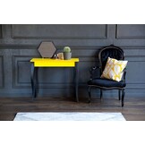 Bijzettafel Liilo: Petrolblauw, FSC-gecertificeerd beukenhout & MDF, 105 x 35 x 74 cm