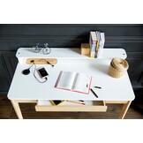 Ashme Schrijftafel in Petrolblauw 110cm breed - FSC gecertificeerd met 1 lade