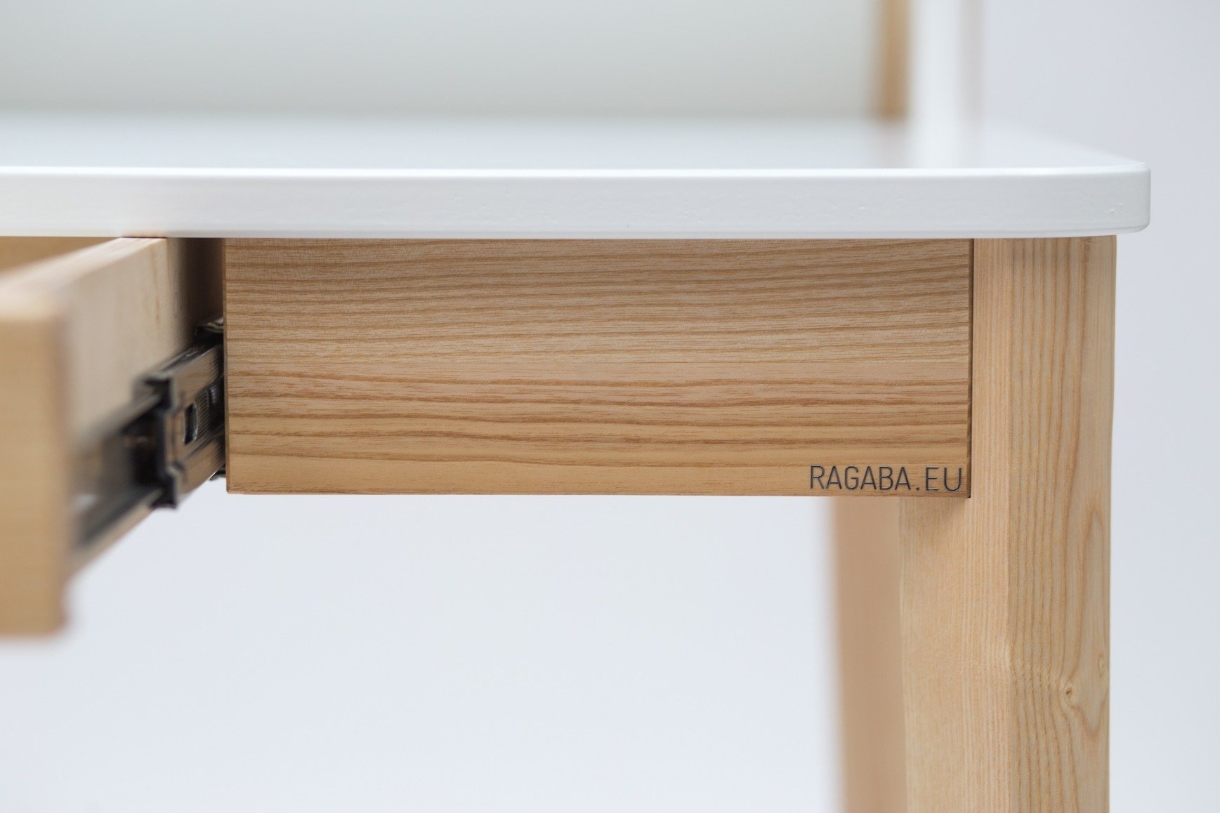 Ashme Schrijftafel in Petrolblauw 110cm breed - FSC gecertificeerd met 1 lade