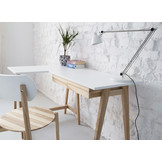 Antiek Roze hoekbureau Luka | Links | Essenhouten poten | 2 lades | 135x85x75 cm | FSC gecertificeerd