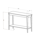 Ashme roze consoletafel | 105x35x74cm | Essenhout | FSC-certificering