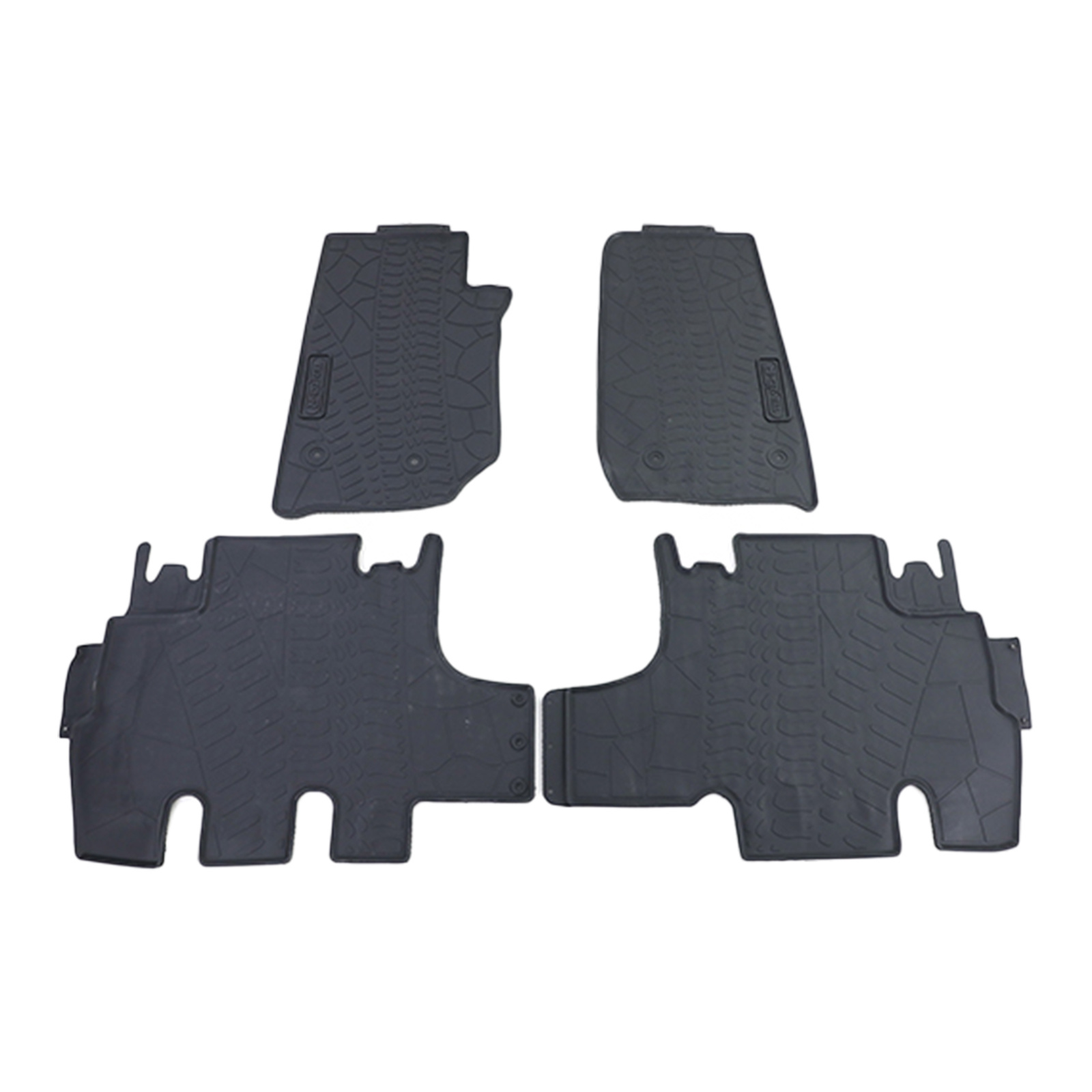 Rubberen vloermatten - Jeep Wrangler type JK - 4 stuks - zwart
