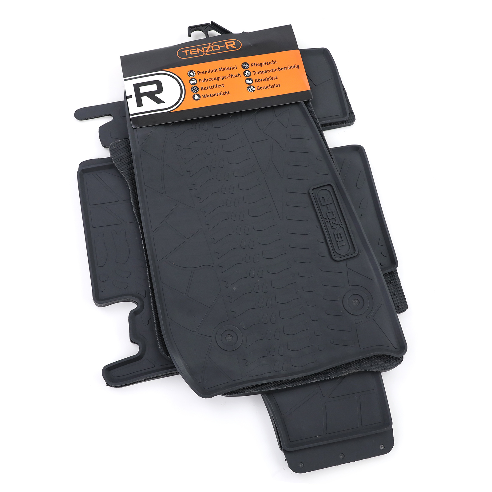 Rubberen vloermatten - Jeep Wrangler type JK - 4 stuks - zwart