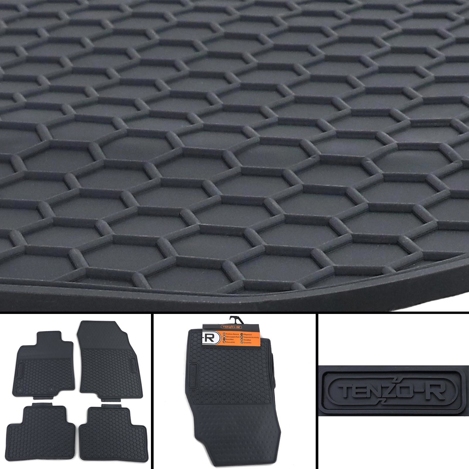 Rubberen vloermatten geschikt voor Renault Kadjar HA HL vanaf 2015 - Premium kwaliteit - Zwart