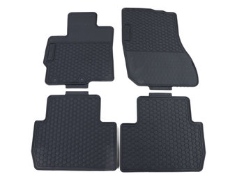 Rubberen vloermatten - Mitsubishi Outlander GG GF ZJ vanaf 2013 - Zwarte premium set met opstaande rand