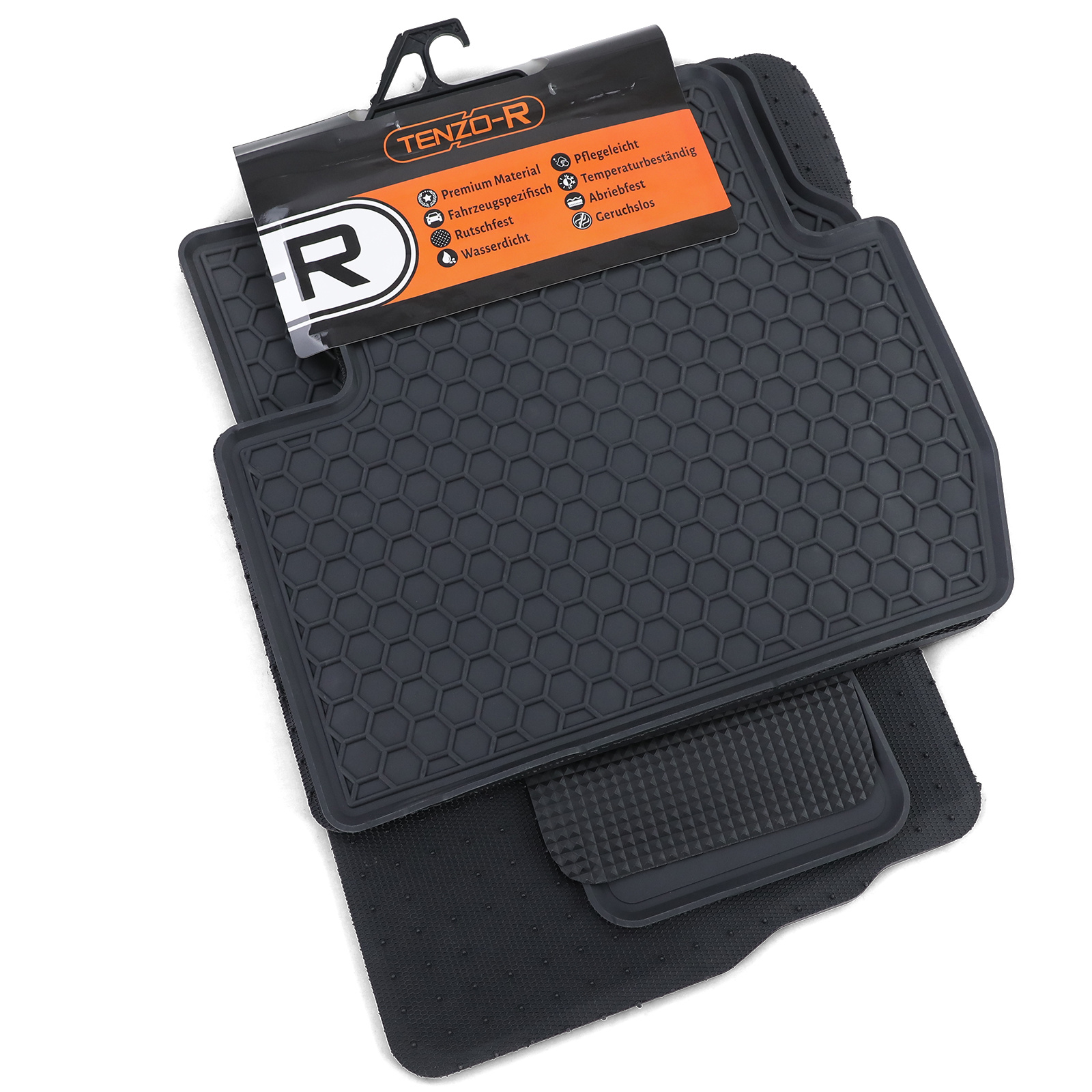 Rubberen vloermatten - Mitsubishi Outlander GG GF ZJ vanaf 2013 - Zwarte premium set met opstaande rand