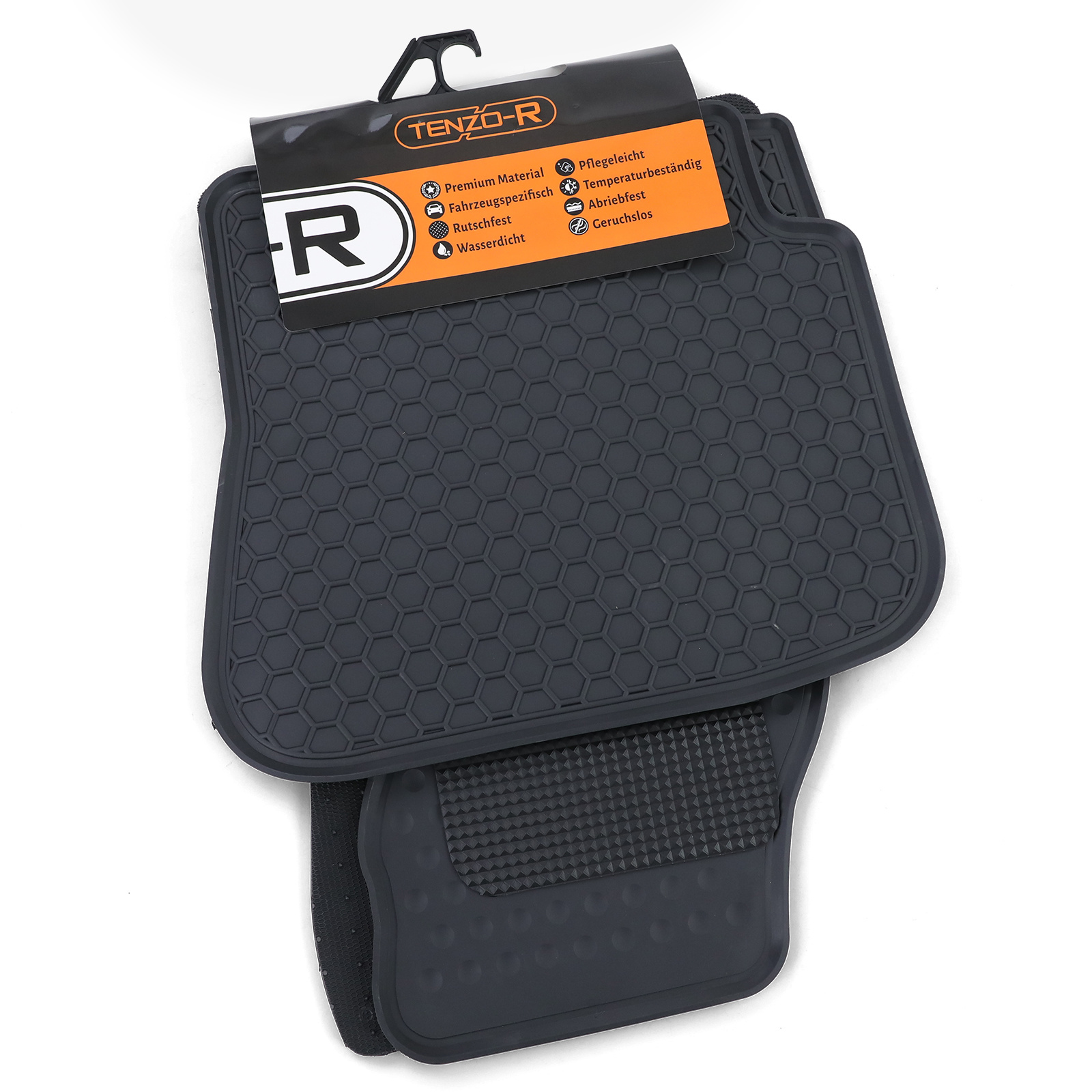 Rubberen vloermatten - VW Caddy vanaf 2015 - zwart - set van 4