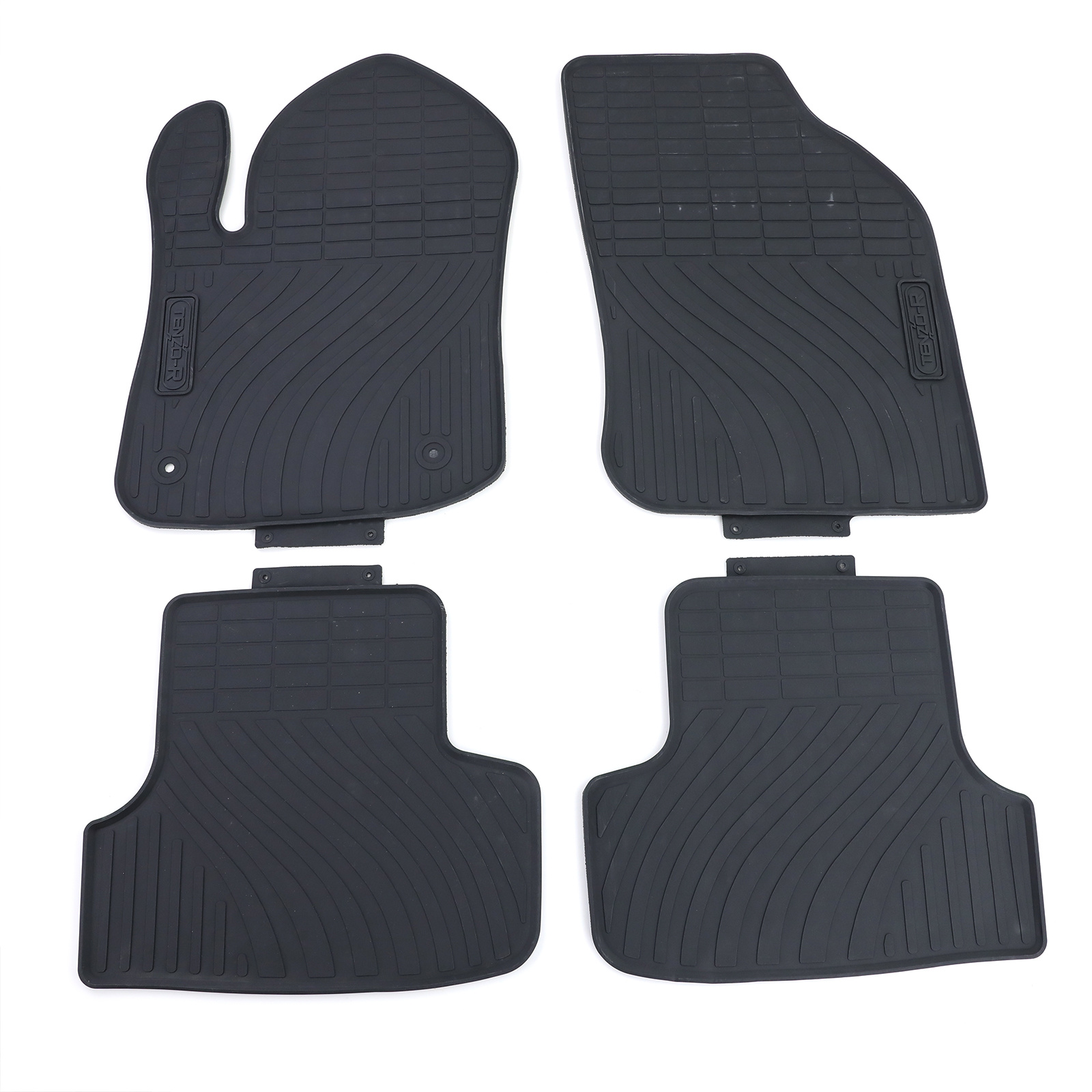 Rubberen vloermatten geschikt voor Peugeot 208 12-19 - Set van 4 - Zwart