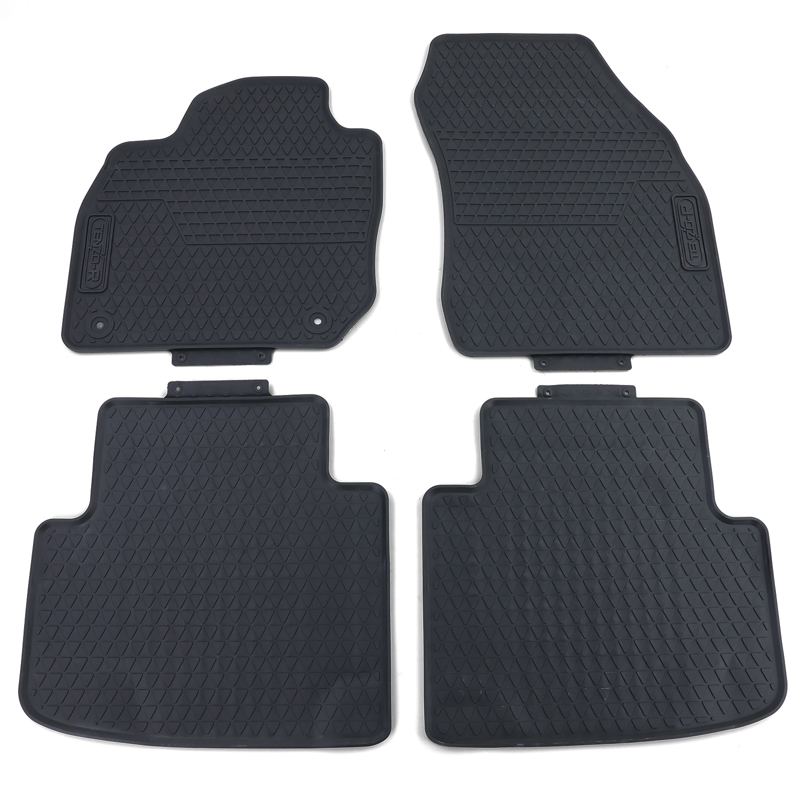 Rubberen vloermatten geschikt voor VW T-Cross vanaf 2018 - zwart - 4 stuks
