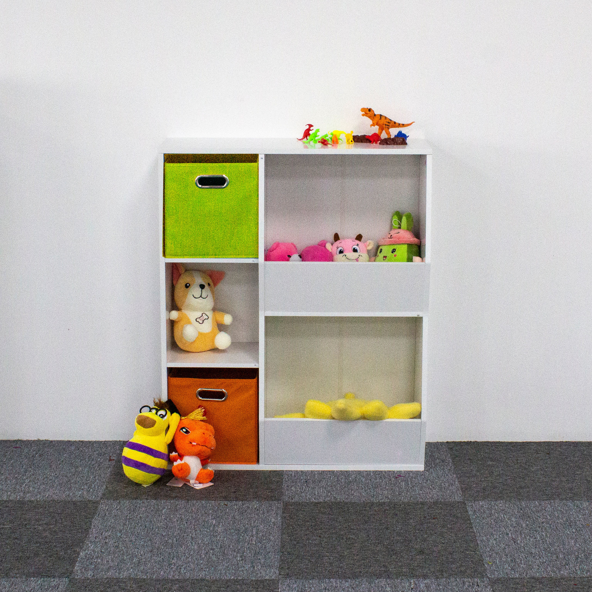 Boekenkast - met functionele houders en uittrekbare manden
