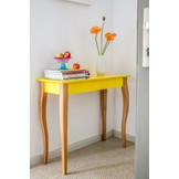 Bijzettafel Lillo in Zeegroen met natuurlijk beukenhouten poten - 65x35x74cm