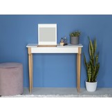 Antiek Roze Kaptafel | Natuurlijk Beukenhout Poten | FSC® Gecertificeerd