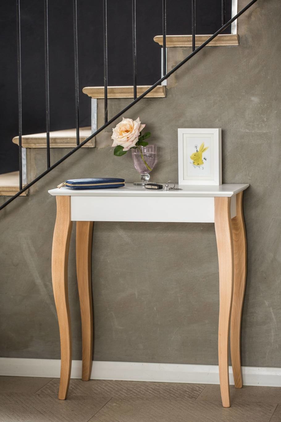 Bijzettafel Lillo in Natuurlijk Beukenhout & Roze | 65x35x74cm | FSC® Gecertificeerd