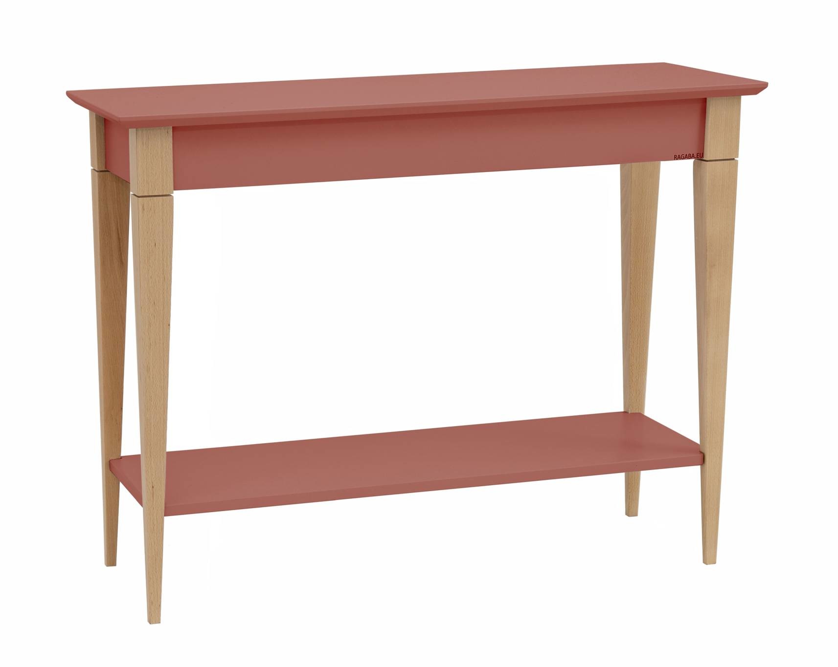 Antiek roze wandtafel Mimo | Beukenhouten poten | 105cm x 35cm | FSC gecertificeerd