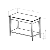 Antiek roze wandtafel Mimo | Beukenhouten poten | 105cm x 35cm | FSC gecertificeerd