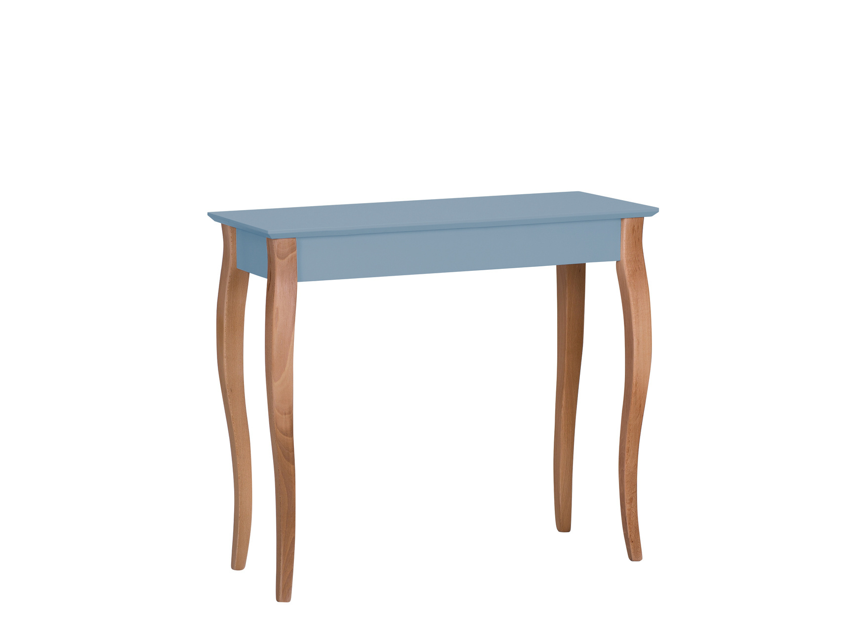 Bijzettafel Lillo in zacht blauw met beukenhouten poten | 85x35x74cm | FSC gecertificeerd