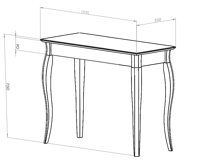 Bijzettafel Lillo in zacht blauw met beukenhouten poten | 85x35x74cm | FSC gecertificeerd