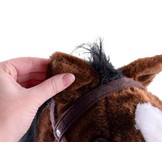 Hobbelpaard - beweegt & maakt geluid - 73x28x70cm - donkerbruin