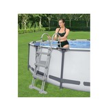 Zwembad trap - Bestway - 107 cm - 3 treden - metaal - wit