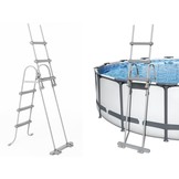Zwembad trap - Bestway - 107 cm - 3 treden - metaal - wit