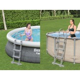 Zwembad trap - Bestway - 107 cm - 3 treden - metaal - wit