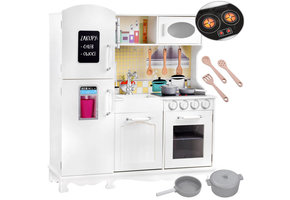 Speelgoed keuken - hout - met accessoires - 91x29x99 cm - wit