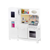 Speelgoed keuken - hout - met accessoires - 91x29x99 cm - wit