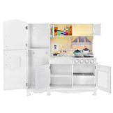 Speelgoed keuken - hout - met accessoires - 91x29x99 cm - wit