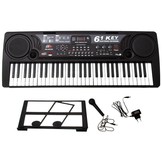 Keyboard piano - 61 toetsen - 81x30 cm - met microfoon - zwart