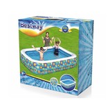 Opblaas zwembad - Bestway - 305x183x56 cm - blauw met bloemen