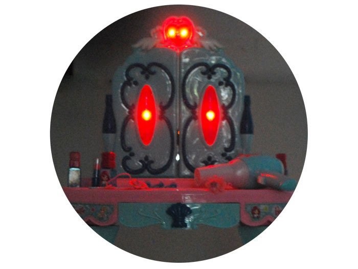 Kaptafel kind - 45x28x72 cm - met spiegel & accessoires - blauw