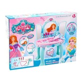 Kaptafel kind - 45x28x72 cm - met spiegel & accessoires - blauw