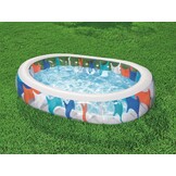 Bestway opblaas zwembad - ovaal - 229x152x51cm - rood wit blauw